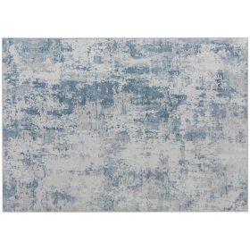 Area Rug 4x6, Machine Washable Rug, Non-Slip Modern Abstract Floor Carpet for Living Room, Bedroom, Dining Room, Blue