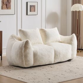 Giant Bean Bag Couch for Adults, Ultra Soft Fluffy Loveseat Bean Bag Sofa, Oversized Chase Lounge Chair Indoor for Living Room Bedroom