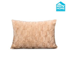 HGTV Art Deco Brushed Faux Fur Pillow Nomadic Desert 14 x 20 inches