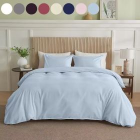 Serta Simply Clean Solid Duvet cover QUEEN (Color: Blue, size: queen)