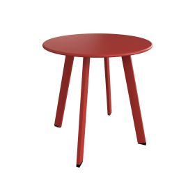 18'' Round End Table with Square Feet (Color: Red)