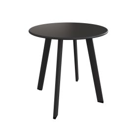 18'' Round End Table with Square Feet (Color: Black)